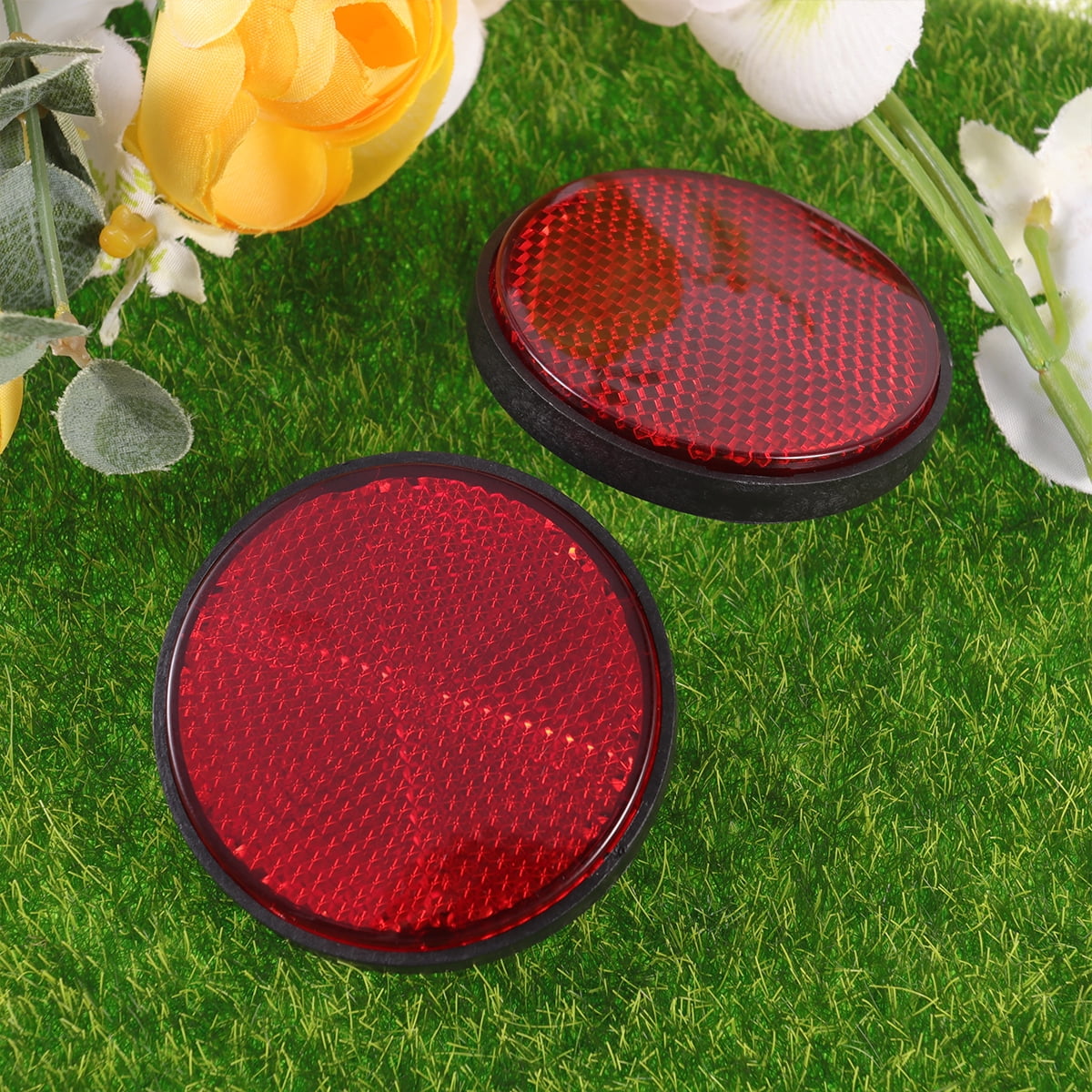 2Pcs Universal Round Reflector For Motorcycle ATV Bike Dirt Bike Self