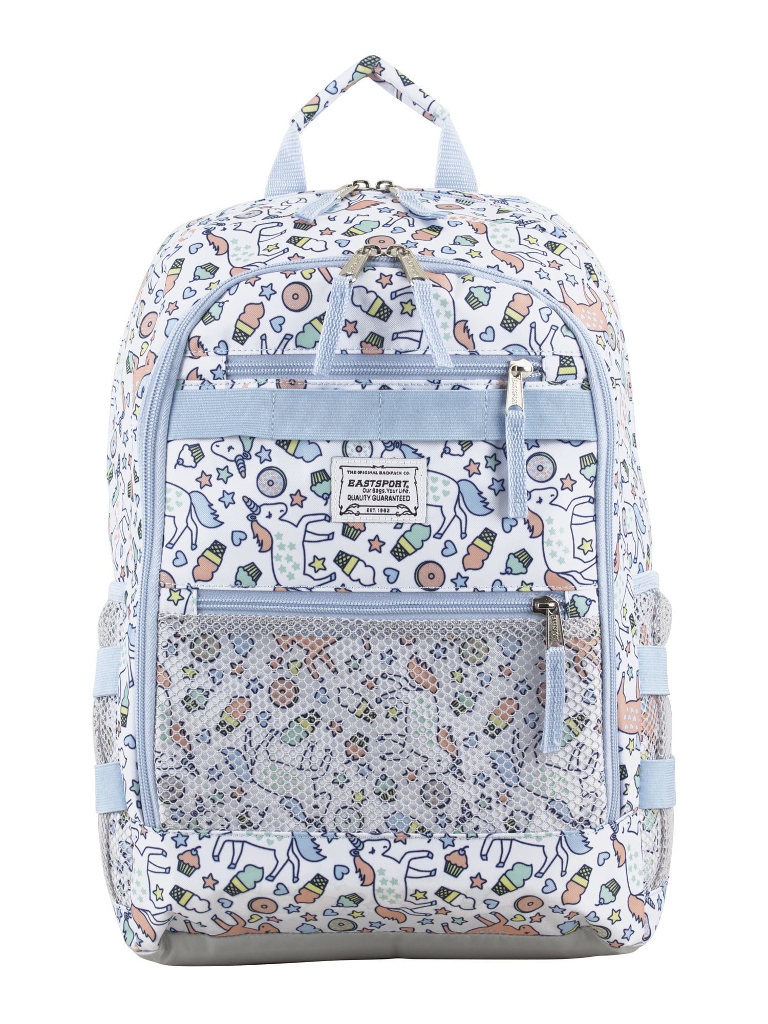 Eastsport Unisex 3-Piece Combo Backpack with Lunch Box and Pouch, Unicorn Donut Print