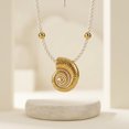 thumbnail image 3 of PISONIC 18K Gold Plated Stainless Steel Rope Cord Necklace for Women, Inlaid Imitation Pearl Ocean Pendant Choker with Starfish, Scallop, Conch & Heart Charms, Beach Vacation Collarbone Jewelry, 3 of 5