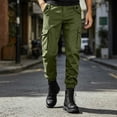 thumbnail image 2 of SAWOBUUN Mens Cargo Jogger Pants Elastic Waist Casual Pants Slim Fit Outdoor Work Hiking Joggers with Multi Pockets, 2 of 6