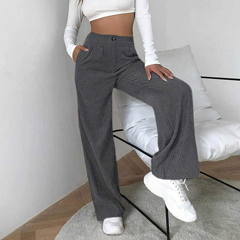 Daily Full Length Pants for Women 2024 Trendy Summer Savings SMihono Loose  Casual Women's Fashion Comfortable Solid Color Pocket Relaxed Fit Flared