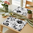 thumbnail image 6 of Vintage Flowers Placemats for Dinning Table Set of 6, Black White Farmhouse Floral Plants Burlap Kitchen Place Mats Waterproof Cloth Table Mats, Indoor Outdoor Placemats Easy Clean Dinner Decor, 6 of 8