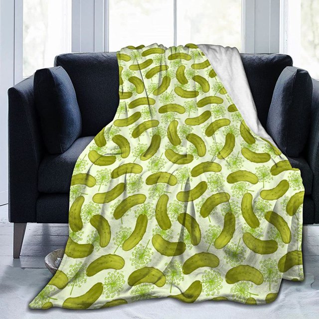 LHSHID Throw Blanket New Dill Pickles Ultra Soft Micro Fleece Blanket Throw Cozy Luxury Bed Blanket for Bed Sofa Couch Living Room Fall Spring Winter Use Throw Blanket for Men Womens BONLOR 40x50in