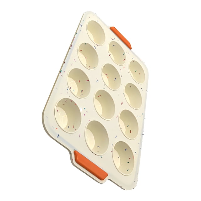 Advancent Molde de silicona para pastel de 6/12 cavidades, molde para velas de jabón con forma redonda para cupcakes de Chocolate DIY Herramientas y accesorios para hornear 12 hoyos