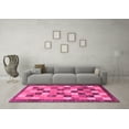 thumbnail image 3 of Ahgly Company Indoor Square Checkered Pink Modern Area Rugs, 7' Square, 3 of 4
