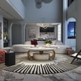 thumbnail image 6 of ENSHUI 55" Modern Oval Coffee Table with Abstract Gold Metal Base and Sintered Stone Top, Gold, 6 of 7