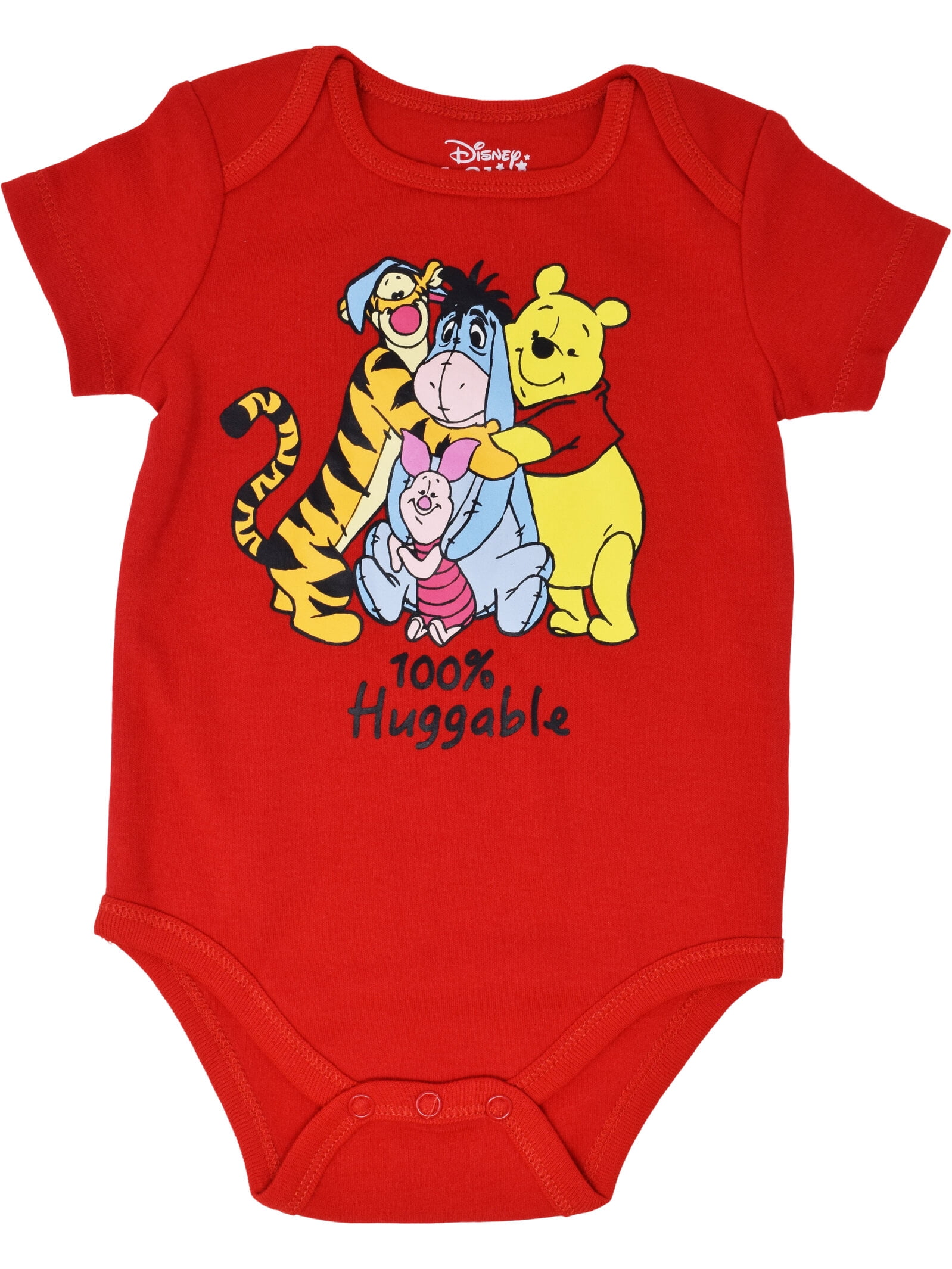 Disney Winnie the Pooh Baby Boys' 5-Pack One Piece Bodysuits Yellow Red Blue Multi