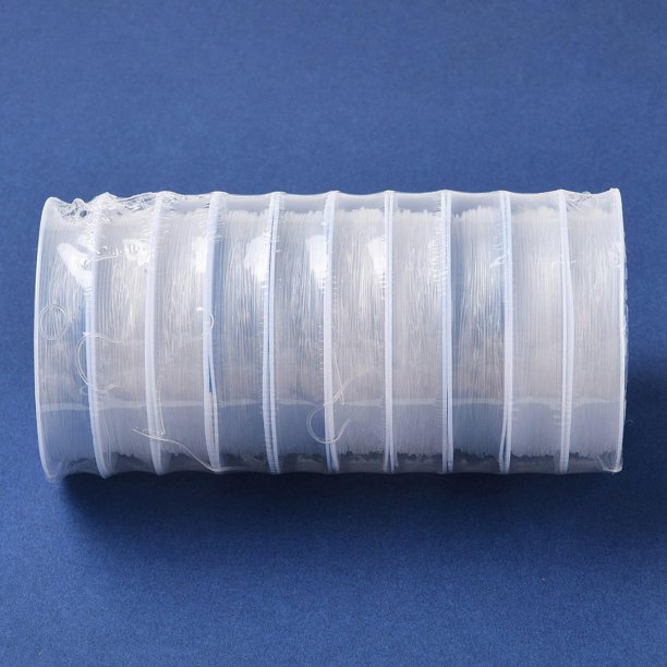 10 rollos de hilo elástico para abalorios, cordón elástico redondo coreano, 6 m en total por rollo, cordón elástico transparente para abalorios.