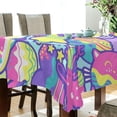 thumbnail image 3 of GZHJMY Donuts Square Tablecloth, Waterproof Stain Wrinkle Resistant Washable Polyester Table Cover for Picnic Dinner Holiday Kitchen Party Decor, 60 x 60 in Home Decor, 3 of 7
