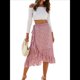 thumbnail image 3 of Falda Midi con Abertura y Volantes en el Bajo, con Nudo y Estampado Floral Bohemio para Mujer Rosa S, 3 of 10