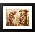 thumbnail image 2 of Remigio Cantagallina 14x11 Black Modern Framed Museum Art Print Titled - Landscape with Seated Figures in Foreground, 2 of 5