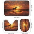 thumbnail image 3 of 4Pcs Modern Horse Shower Curtain Sets with Non-Slip Rugs,Toilet Lid Cover and Bath Mat,Nature Animal Colourful Sunset Shower Curtain with 12 Hooks,Bath Shower Curtain for Bathroom Decor, 3 of 8