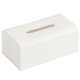 thumbnail image 3 of Caja de almacenamiento de plástico para pañuelos, caja de servilletas de papel de escritorio concisa, contenedor de almacenamiento para sala de estar (tamaño grande, blanco), 3 of 5