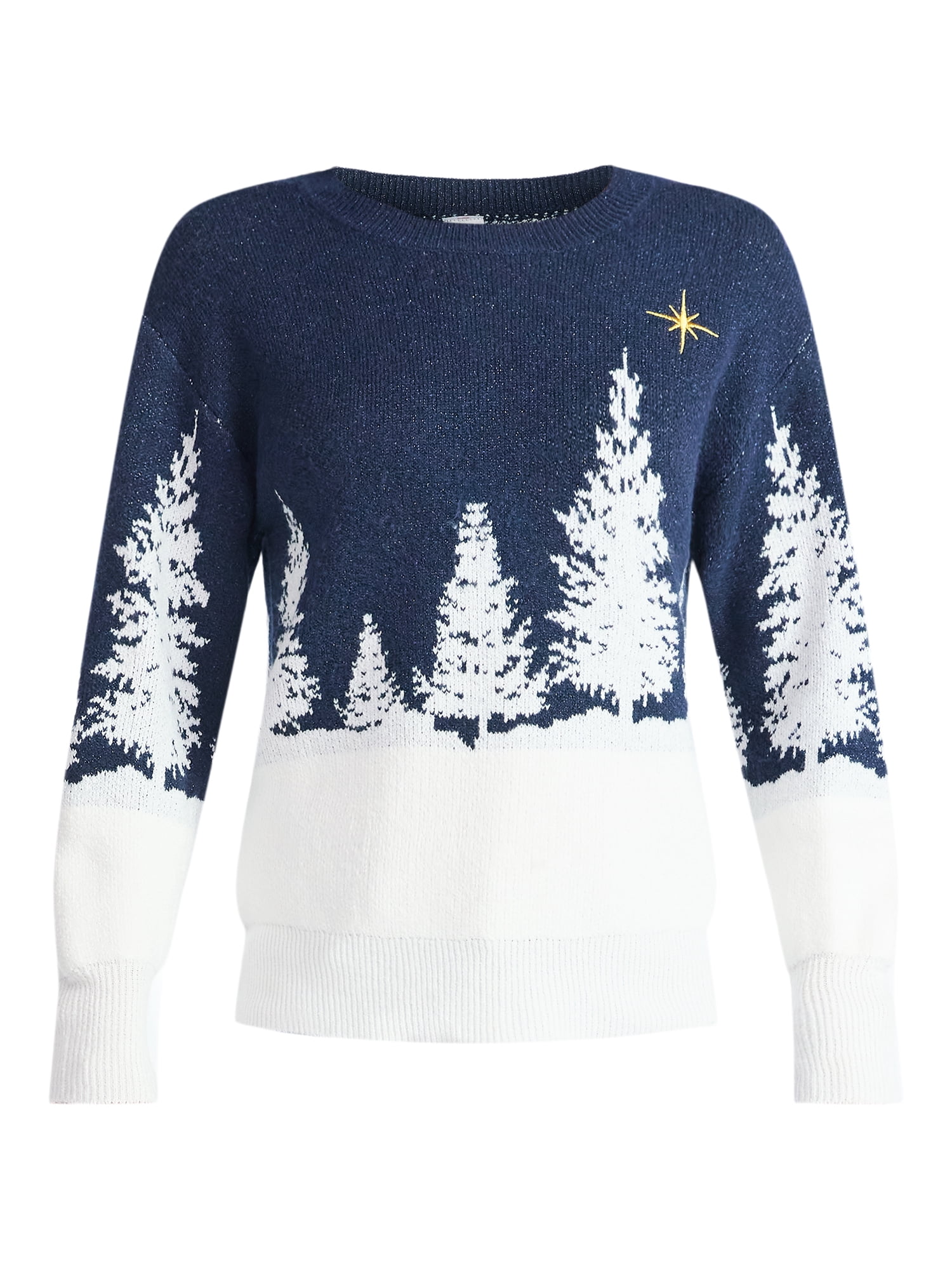 Holiday Time Women's and Women's Plus Pretty Christmas Sweater, Sizes XXS-3X