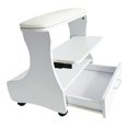 thumbnail image 4 of kowaku Repose-Pieds de Pédicure Mobile Tabouret Réglable avec Roues Ensemble d'Outils de Pédicure Support Blanc, 4 of 8