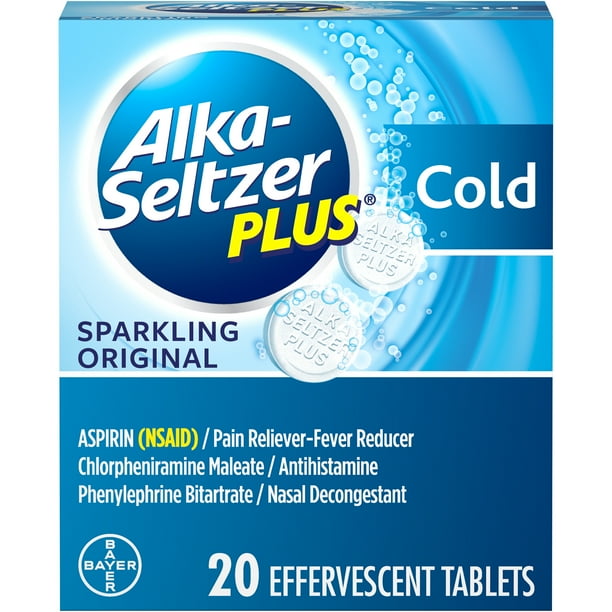 AlkaSeltzer Plus Cold Formula Sparkling Original Effervescent Tablets