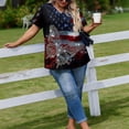 thumbnail image 4 of Dweltoz American 1776 2026 250th Usa Women Plus Size T-Shirt L-5xl V Neck Short Sleeve 4th Of July Freedom Tunics Tops Casual Loose Trendy Tee Blouses,Royal Blue XL, 4 of 6