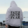 thumbnail image 4 of Faith Over Fear Hoodies for Men 2025 Long Sleeve Christian Hooded Sweatshirt with Pockets Pullover Hoody Mens Hoodies, 4 of 6