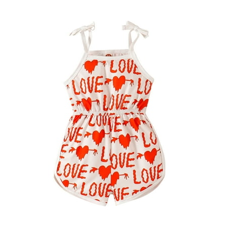 

Bagilaanoe Toddler Baby Girl Short Jumpsuit Heart/Letter/Leopard/Donut Print Print Sleeveless Bodysuit 6M 9M 12M 18M 24M 3T Kids Sling One Piece Romper