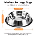 thumbnail image 3 of CshidWorld Paquete de 2 Tazones de Acero Inoxidable para Perros, Base de Goma Antideslizante, Plato de Agua para Comida de Perro y Gato, Apto para Lavavajillas, 38oz Pieza, Resistente Al Óxido y Libr, 3 of 8