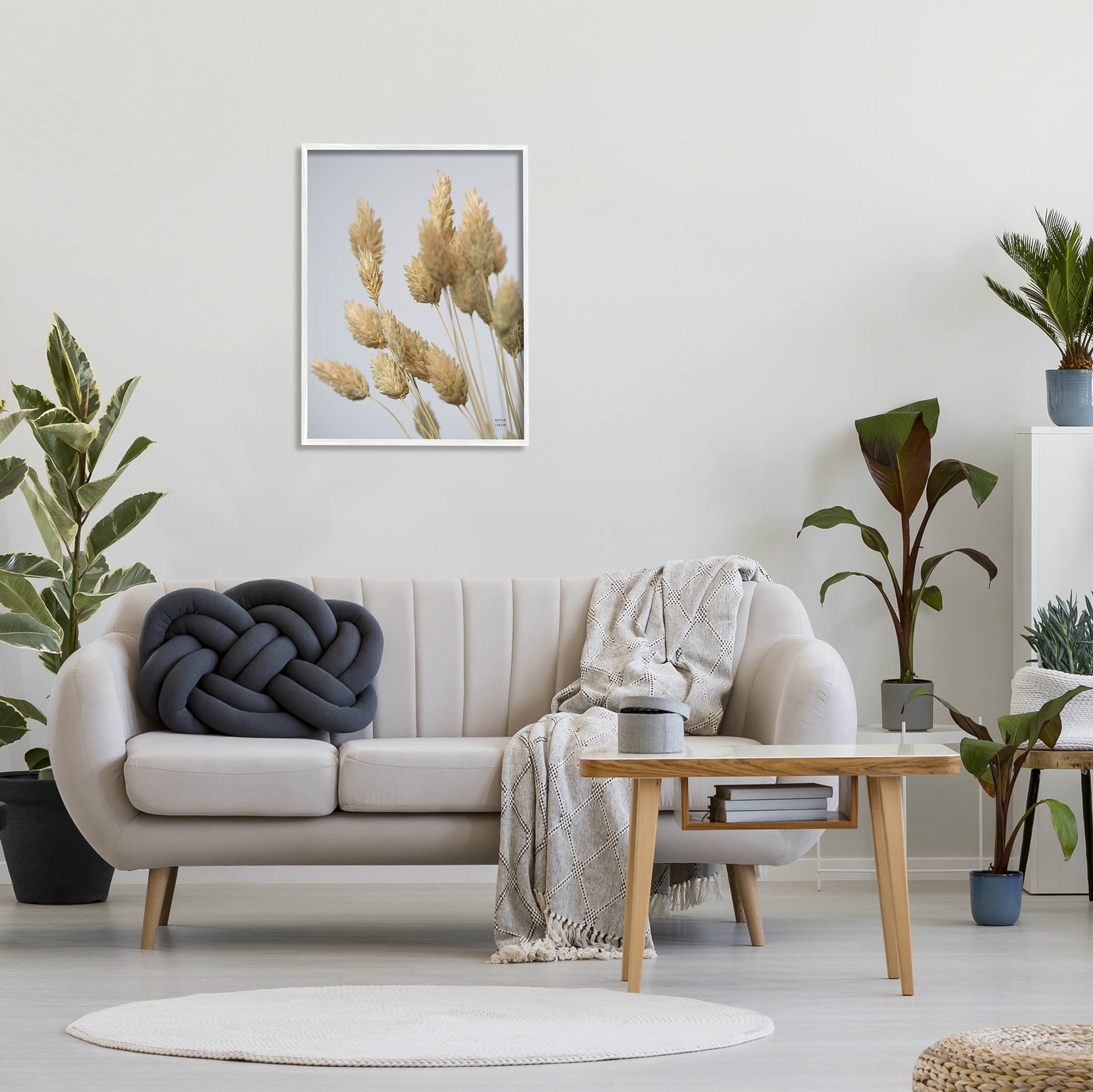 Stupell Industries Calm Pampas Grass Breezy Sky Photograph White Framed Art Print Wall Art, Design by Nathan Larson