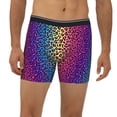 thumbnail image 2 of Salouo Leopard Neon Rainbow Gradient Pattern Men's Boxer Briefs, Soft & Breathable Underwear Elastic Waistband Briefs for Men,1-Pack, 2 of 7