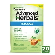 Advanced Herbals by Dramamine, Ginger Chews, Nausea Relief Soft Chews Lemon-Honey-Ginger, 20 Count