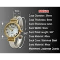 thumbnail image 3 of Blekon Women’s Mother of Pearl Cuff Watch – 31mm Case, Japanese Quartz, Hinged Bangle, 3 of 7
