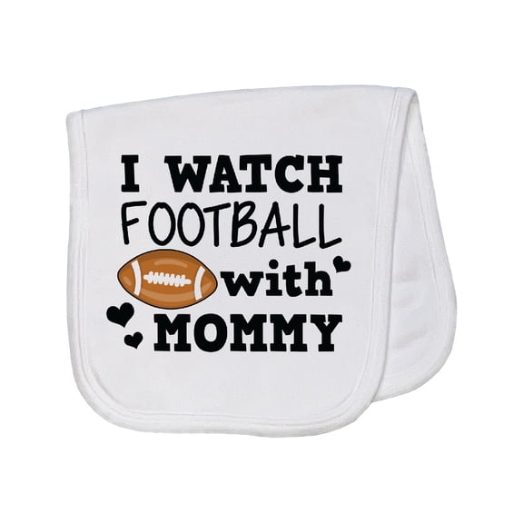 Inktastic I Watch Football with My Mommy Baby Burp Cloth