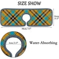 thumbnail image 4 of SKYSONIC Faucet Absorbent Mat 2 Pcs Yellow Black Blue and Gray Tartan Plaid Kitchen Faucet Splash Catcher Washable Counter Drying Pads Behind Faucet for Kitchen Bathroom, 4 of 7
