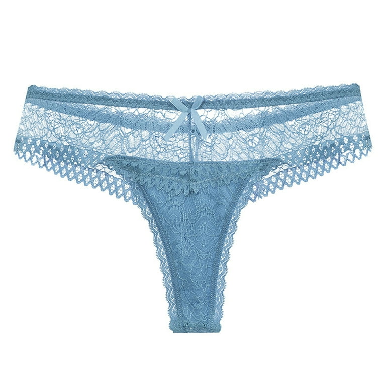 HUPOM No Show Panties Girls Panties Briefs Leisure Tie Comfort Waist Blue  XL 