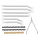 thumbnail image 1 of Kit de varilla de chasis RC, juego de eslabones de aluminio mejorados para Axial SCX24 AXI00005 1/24, color plateado, 1 of 10