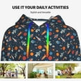 thumbnail image 4 of Lsque Spaceships And Stars In Outer Space Pattern Casual Women's Hoodie,Hooded Sweatshirt with Kangaroo Pocket,Pullover Hoodie with Eye-catching Drawstrings-X-Large, 4 of 7