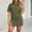 #6Army Green, variant on Women's Plus Size Crew Neck T-Shirt Dress Short Sleeve Side Slit Casual Mini Dress