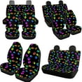 thumbnail image 3 of Uorisanigo Colorful Dog Paws 10 Pieces Car Accessories Set Soft Elastic Automotive Seat Cover and Steering Wheel Cover and Seat Belt Cover and Water Cup Coaster Keychains Fit for Car SUV, 3 of 7