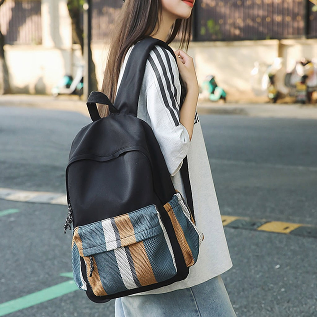 Yokua Chic School Bag For Teens Nylon Fabric Ergonomic Compartments