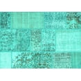 thumbnail image 1 of Ahgly Company Indoor Rectangle Patchwork Turquoise Blue Transitional Area Rugs, 2' x 5', 1 of 4