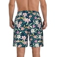 thumbnail image 3 of Kdxio Lilies Flowers Pattern Mens Casual Shorts - Drawstring Summer Beach Sports Shorts for Men, 3 of 9