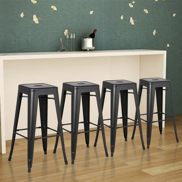 Abble 24 Inch Bar & Counter Stool (Set of 4), Black