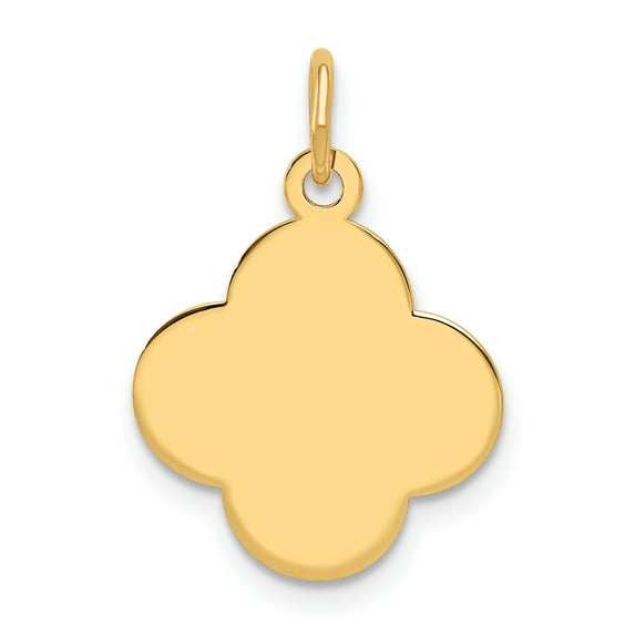 Beautiful 14k Plain .018 Gauge Engravable Quadrafoil Disc Charm