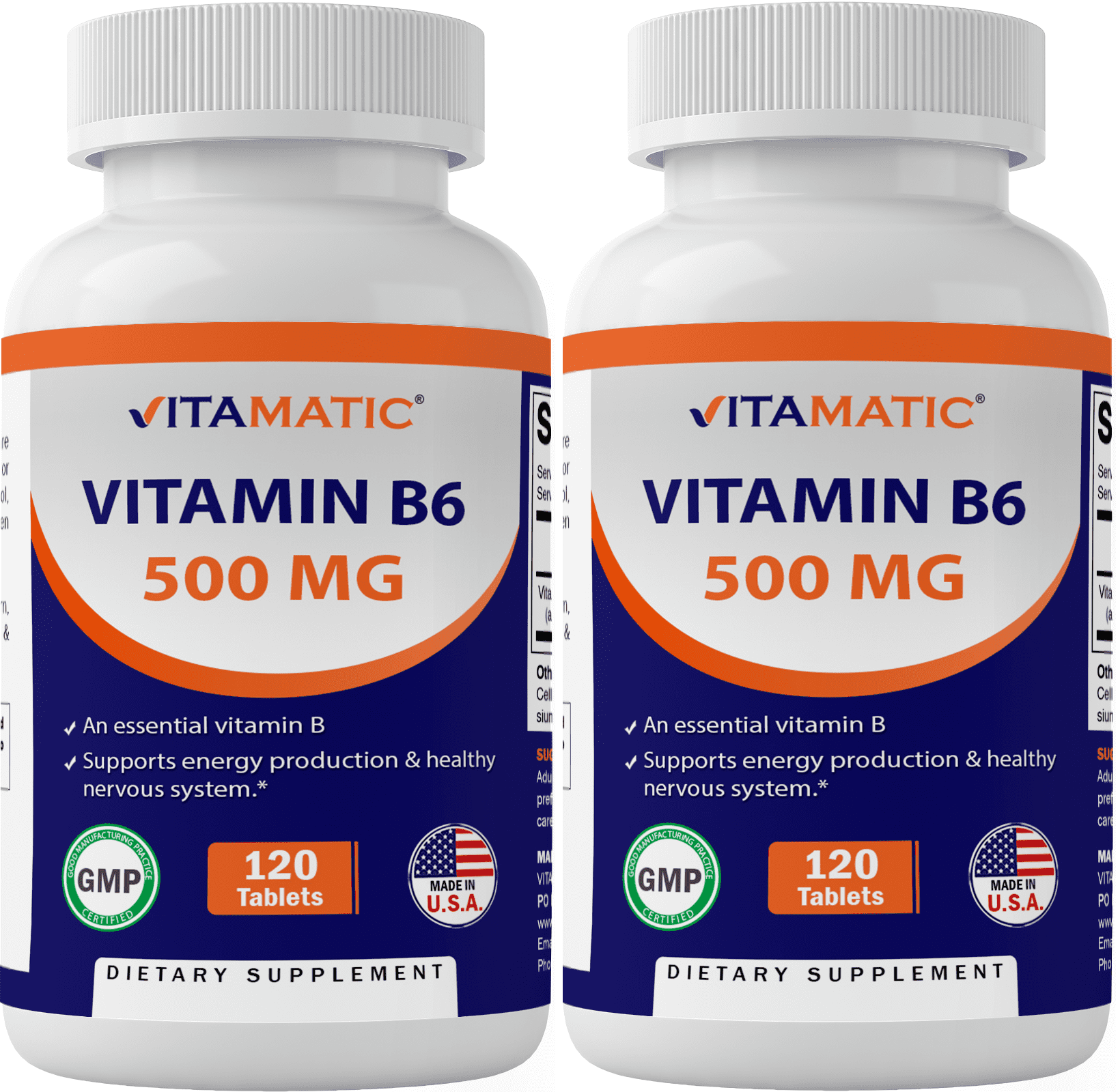 2 Pack Vitamatic Vitamin B6 500 mg 120 Tablet