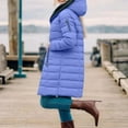 thumbnail image 5 of Aboser Long Quilted Puffer Jackets for Women Winter Fleece Sherpa Lined Coats Plus Size Bubble Jacket Cozy Zip Up Hooded Coat Outerwear with Pockets, 5 of 9