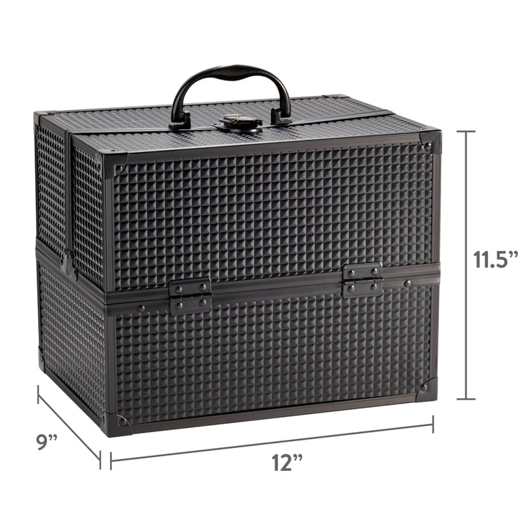 Black Matte Cosmetic Train Case with 6 Retractable Trays photo 7