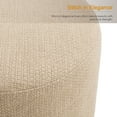 thumbnail image 4 of Zesthouse 22.6" Wide Round Ottoman, Modern Ottoman Coffee Table for Living Room, Linen Fabric Couch Foot Rest, Upholstered Footstool for Makeup Room, Bedroom, Entryway, Beige, 4 of 9