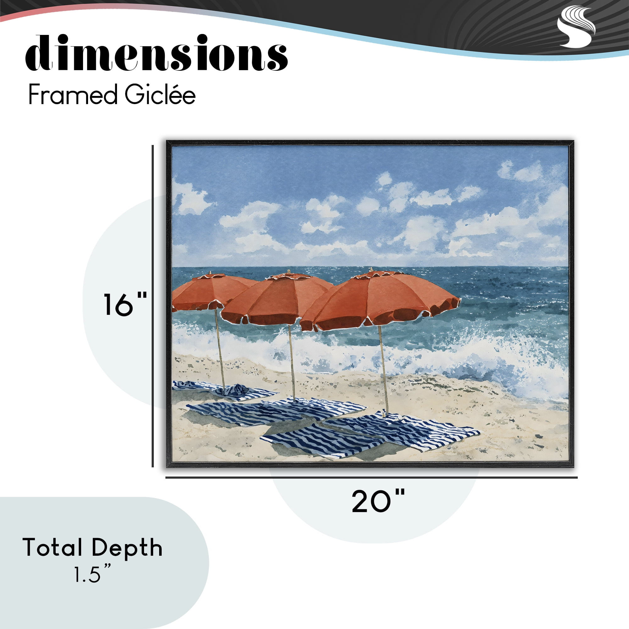 Stupell Industries Shade From The Sun Black Framed Giclee Art, design by Franklyn Gregory