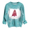 thumbnail image 1 of Timegard Crewneck Sweatshirts for Women Christmas Print Drop Shoulder Pullover Comfy Long Sleeve Tops, 1 of 2