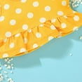 thumbnail image 7 of MEZZALL Summer Baby Girls Ruffles Cartoon Dot Dinosaur Watermelon Printed 2PCS Swimwear Swimsuit Vacation Hawaii Beachwear Bikini Outfits, Yellow, 3-4 Years, 7 of 7
