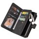 thumbnail image 4 of Funda para OPPO Find X3/x3 Pro Cover Titular de la Tarjeta de Crédito a Prueba de Golpes Premium Pu Cuero Anti-arañazos Bolsillo con Cremallera - Negro, 4 of 5