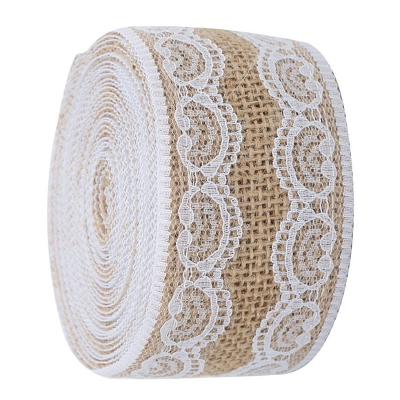 Burlap Tree Ribbon, 2.0 X 2.0in Colored Burlap Ribbon DIY Diverse Styles Lace Linen Roll Easy To Use For Weddings