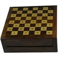 thumbnail image 2 of Varmohey Royal Handicrafts Handcrafted Wooden Travel Chess with Pegged Top, 2 of 3